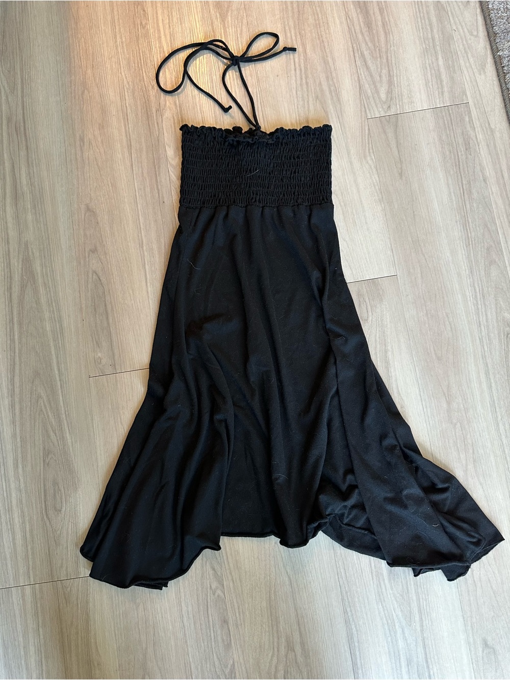 J Valdi Y2K Vintage Black Halter Asymmetrical Dress Size XS Made in USA